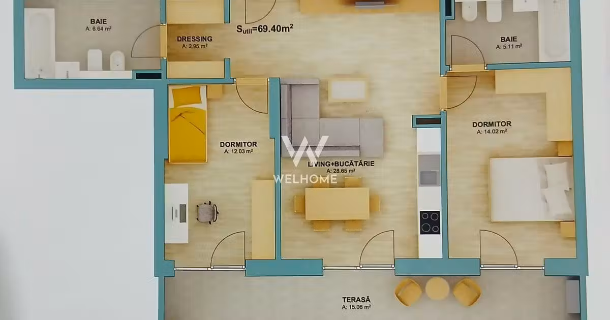 Apartament de vânzare cu 3 camere în zona Sud, Sibiu