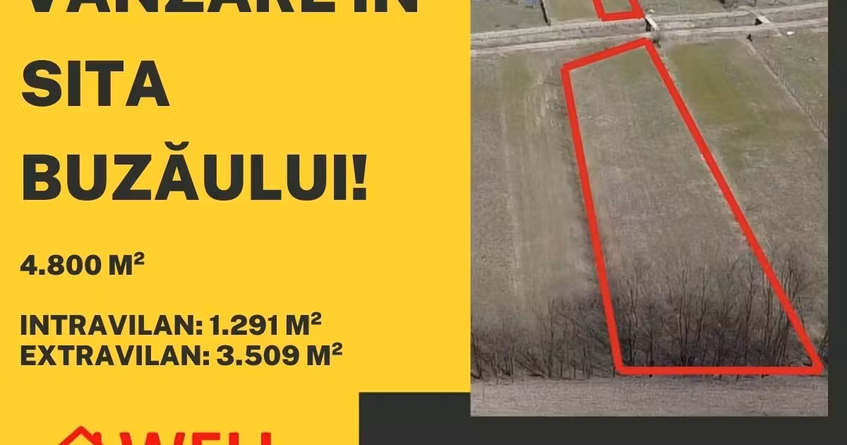 Teren intravilan de vânzare de 4800 mp, în Sita Buzăului