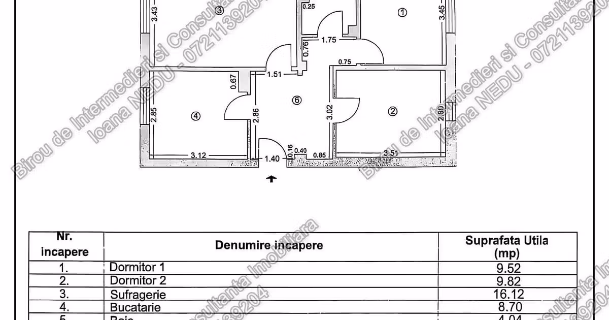 Apartament de vânzare cu 3 camere în zona Inel II, Constanța
