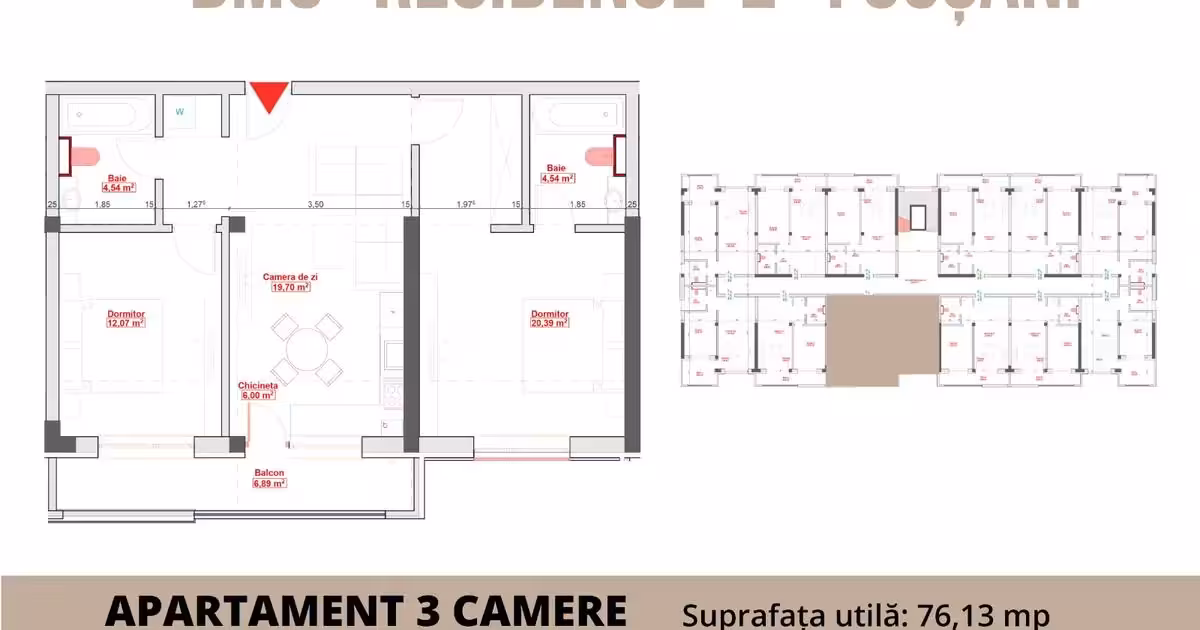 Apartament de vânzare cu 3 camere în zona Nord, Focșani