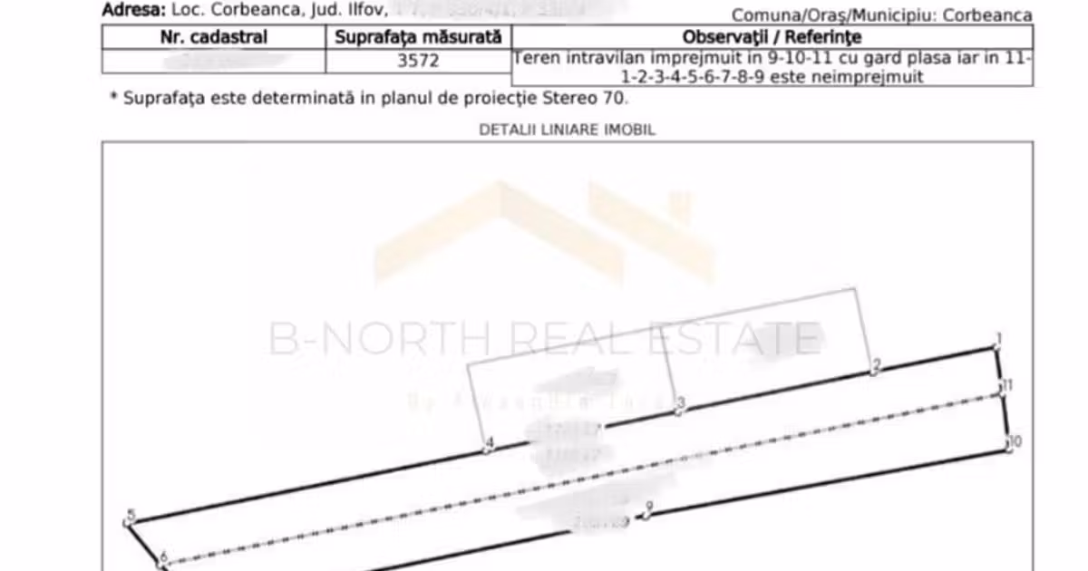 Teren Construcții intravilan de vânzare de 3572 mp, în Corbeanca