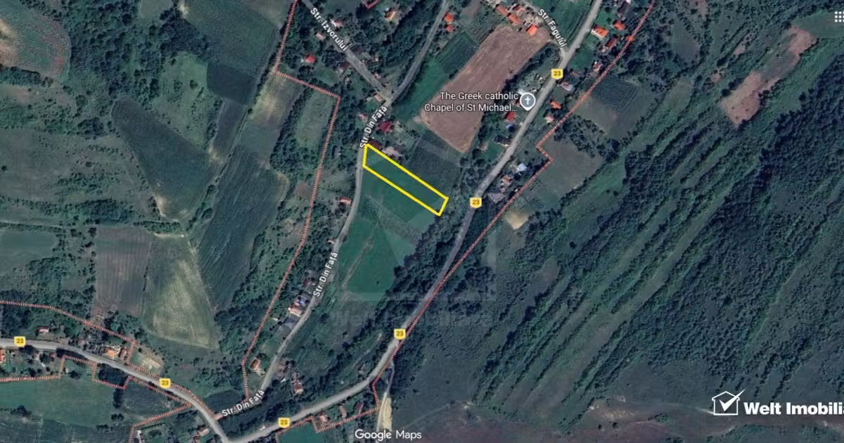 Teren Construcții intravilan de vânzare de 1900 mp, în Țaga