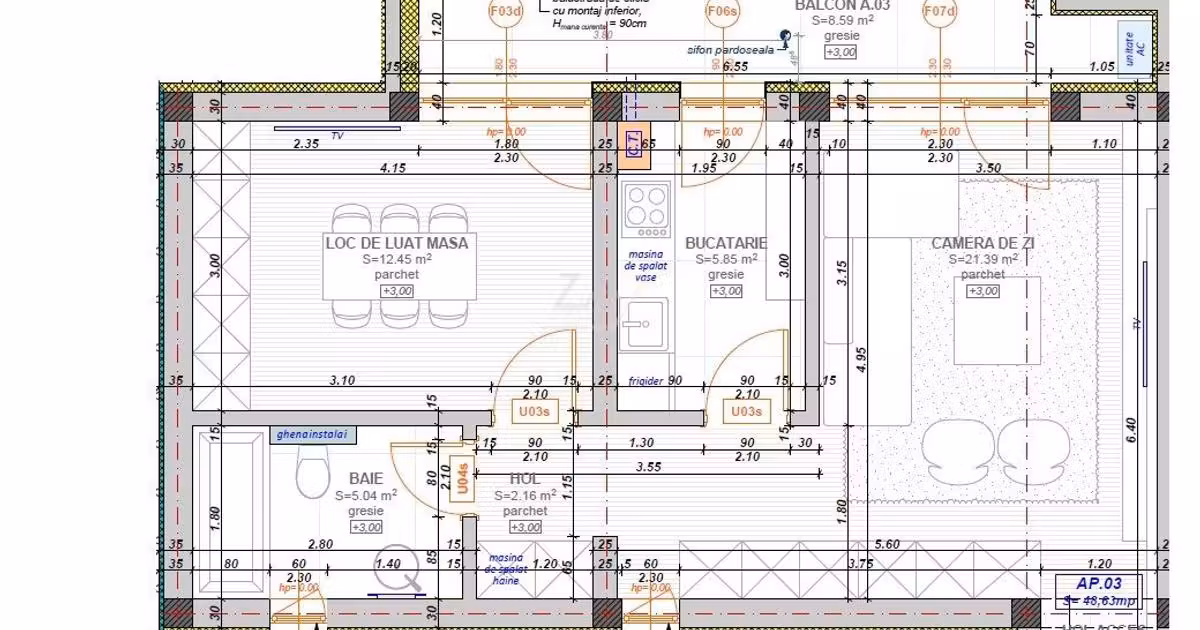 Apartament de vânzare cu 2 camere, mobilat în Giroc