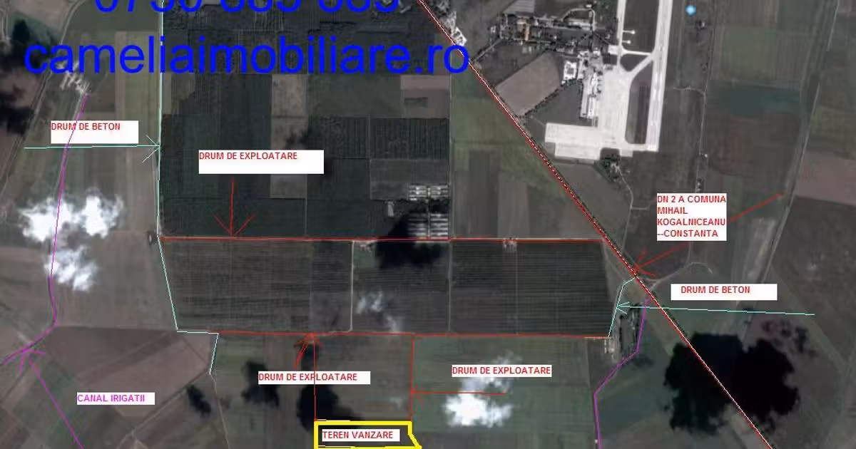 Teren agricol extravilan de vânzare de 90000 mp, în Mihail Kogălniceanu