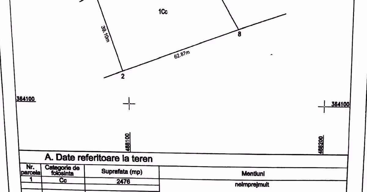 Teren Construcții intravilan de vânzare de 1776 mp, în Albota