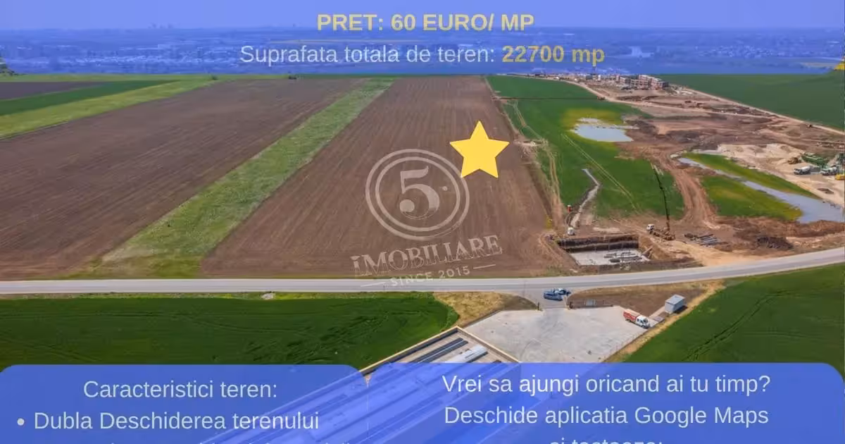Teren Construcții intravilan de vânzare de 22700 mp, în Ștefăneștii de Jos