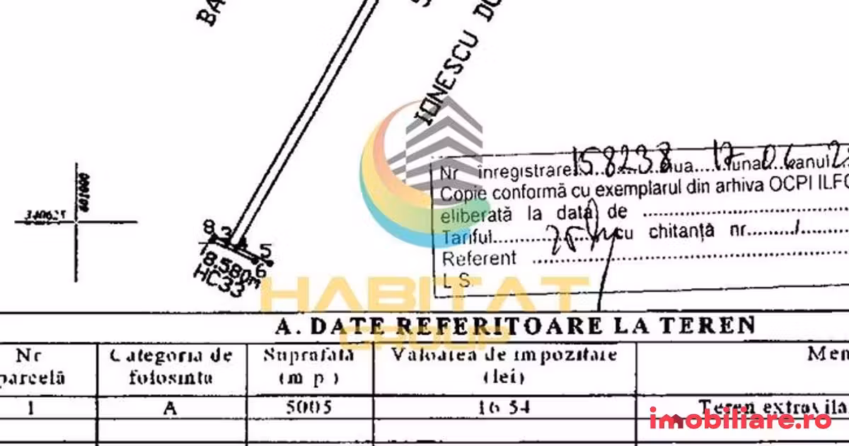 Teren agricol extravilan de vânzare de 5005 mp, în Afumați
