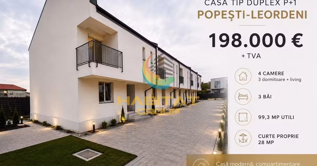 Casă de vânzare cu 4 camere în Popești-Leordeni