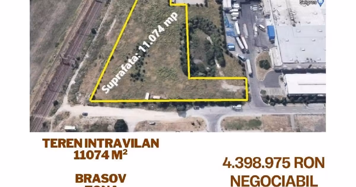 Teren Construcții intravilan de vânzare de 11074 mp, în zona Calea București, Brașov