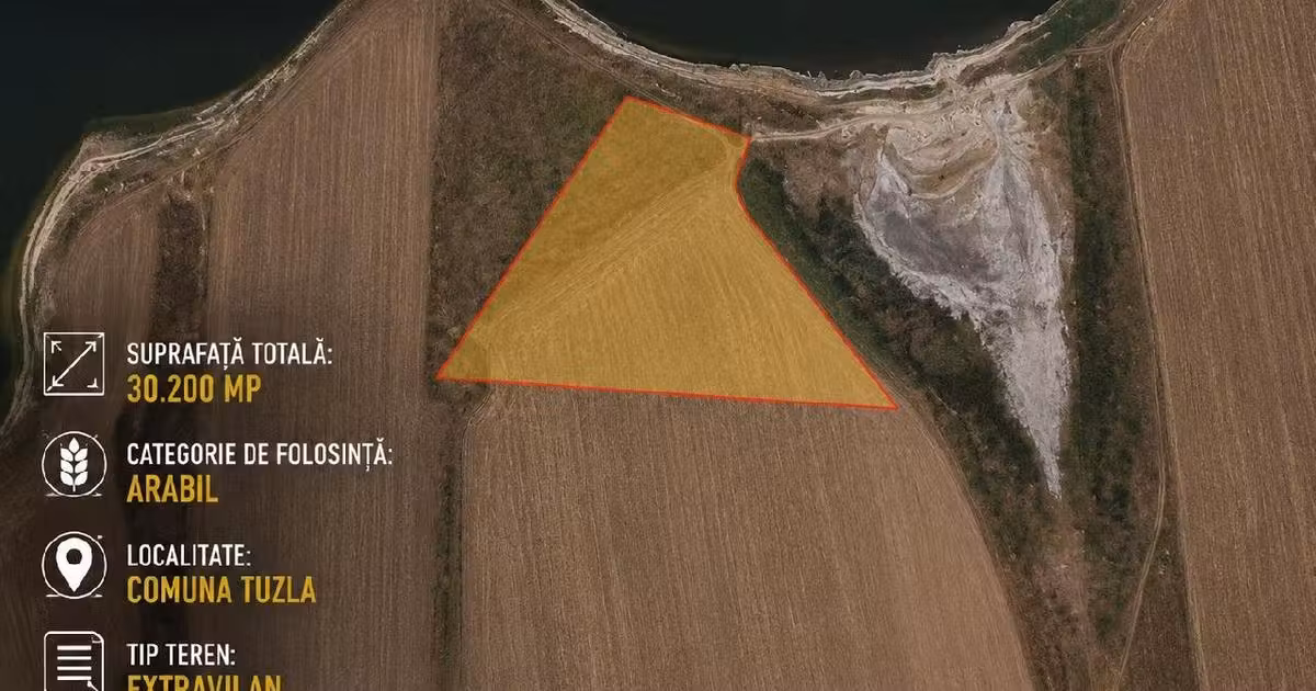 Teren agricol extravilan de vânzare de 30200 mp, în Tuzla
