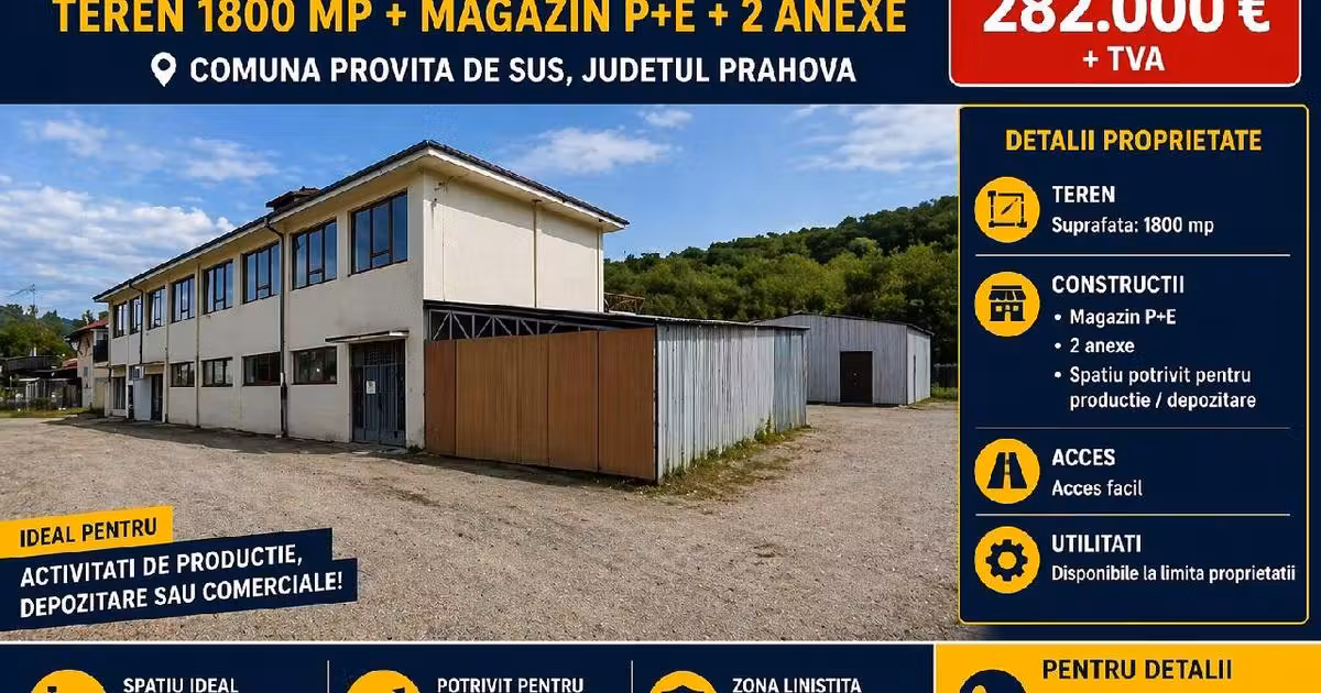 Spațiu industrial de vânzare în Provița de Sus
