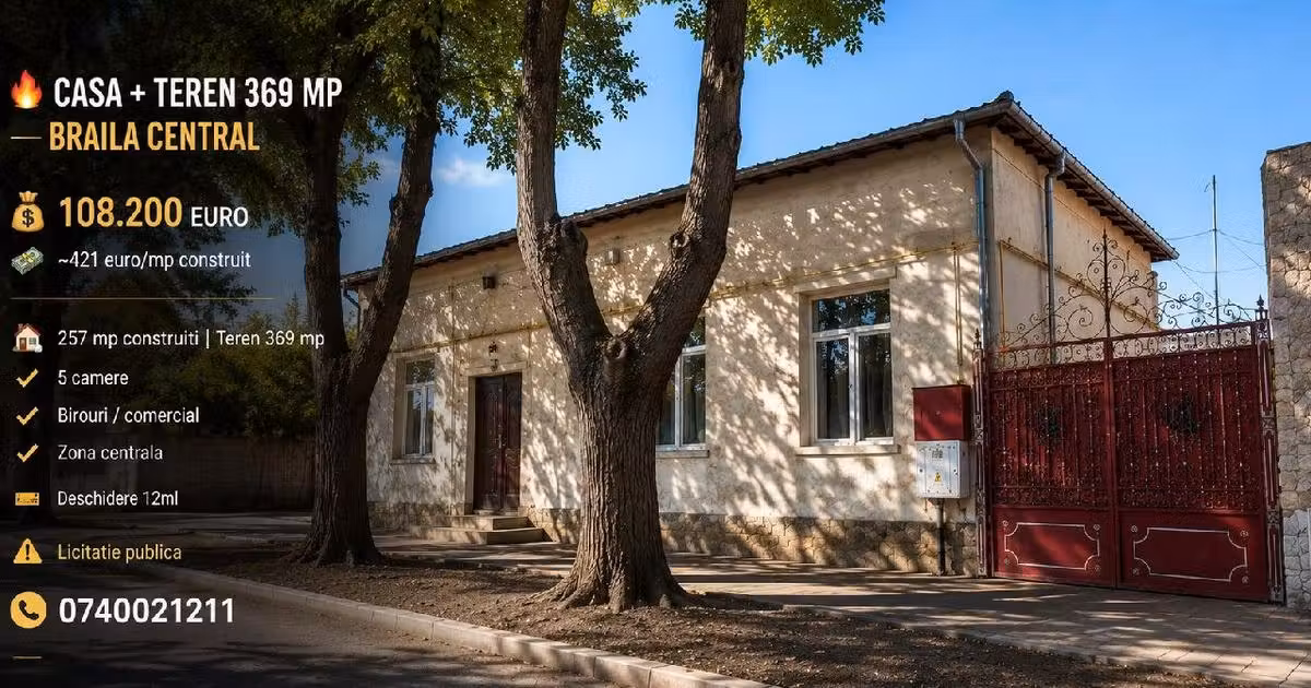 Casă individuală de vânzare cu 5 camere în zona Central, Brăila