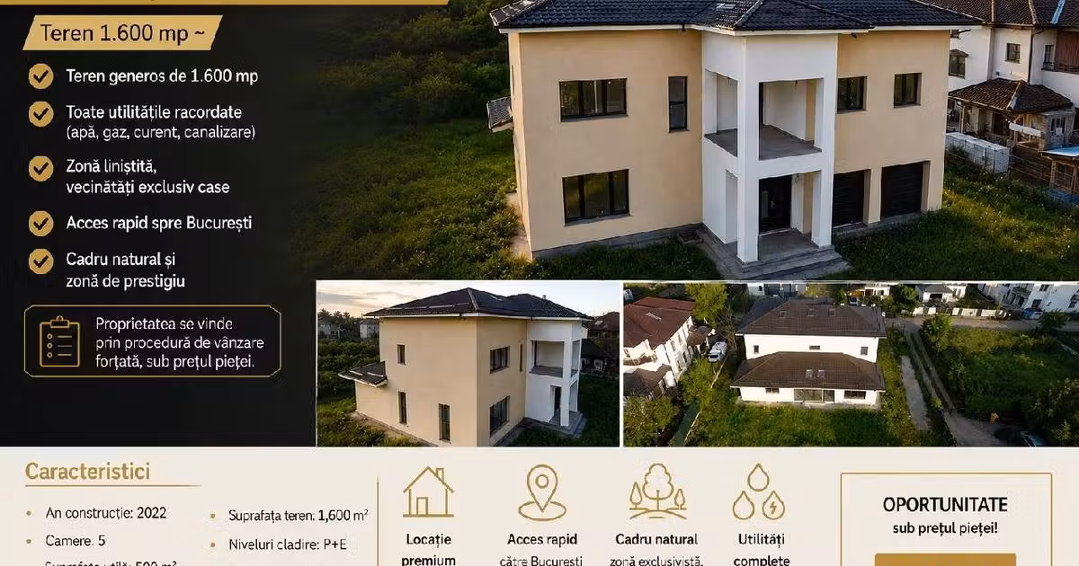 Casă individuală de vânzare cu 5 camere în Mogoșoaia