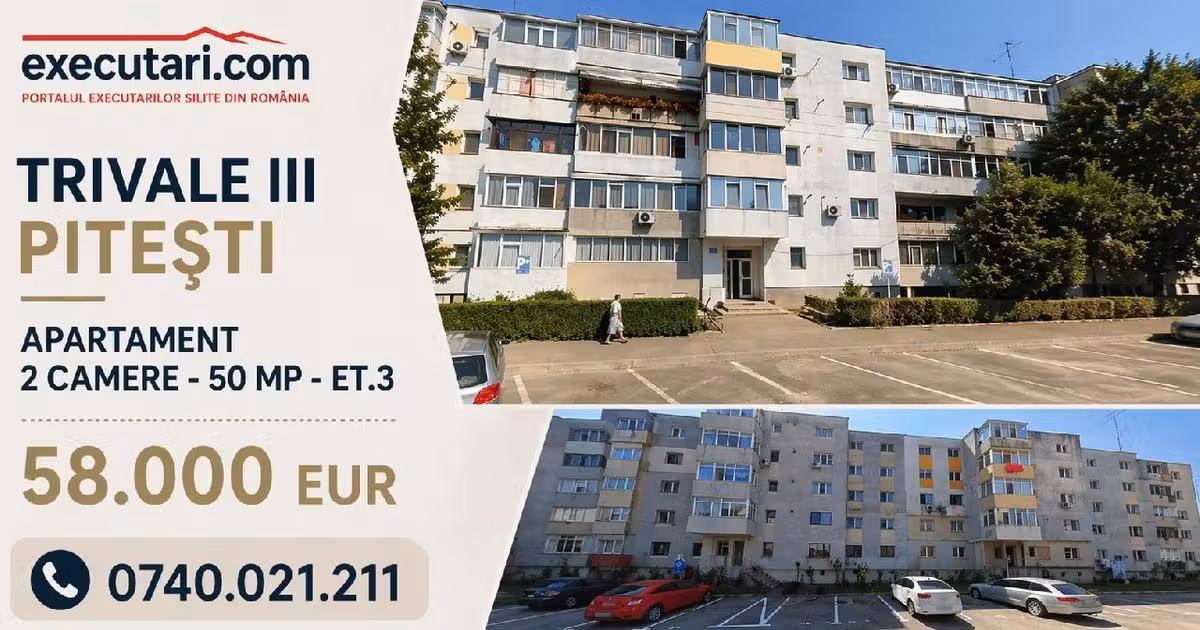 Apartament de vânzare cu 2 camere în zona Trivale, Pitești