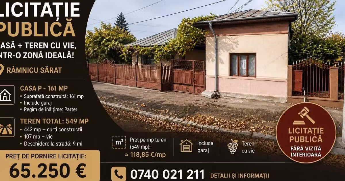 Casă individuală de vânzare cu 3 camere în Râmnicu Sărat