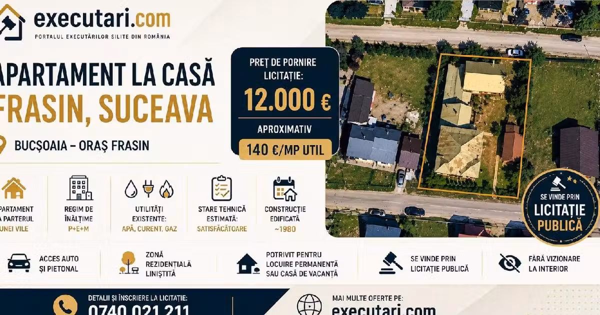 Apartament de vânzare cu 3 camere în Bucșoaia
