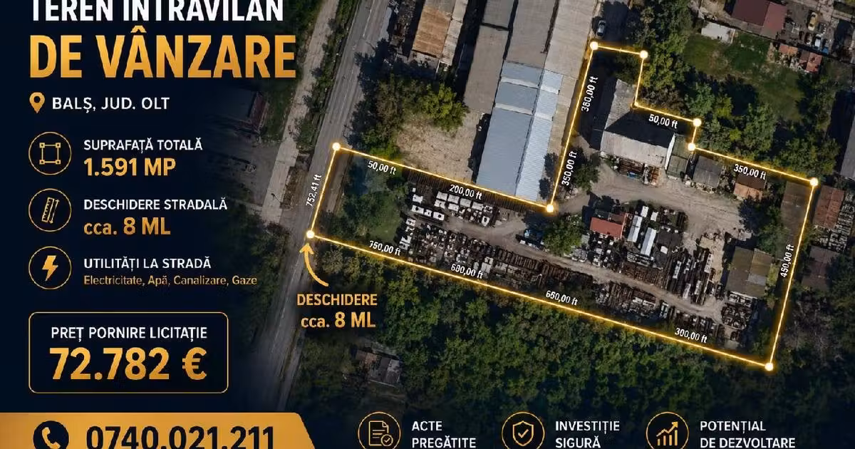 Spațiu industrial de vânzare de 418 mp, în Balș