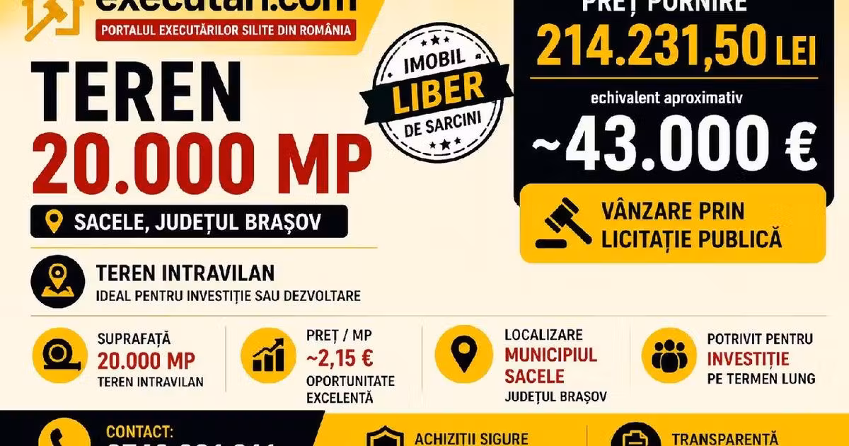 Teren intravilan de vânzare în Săcele