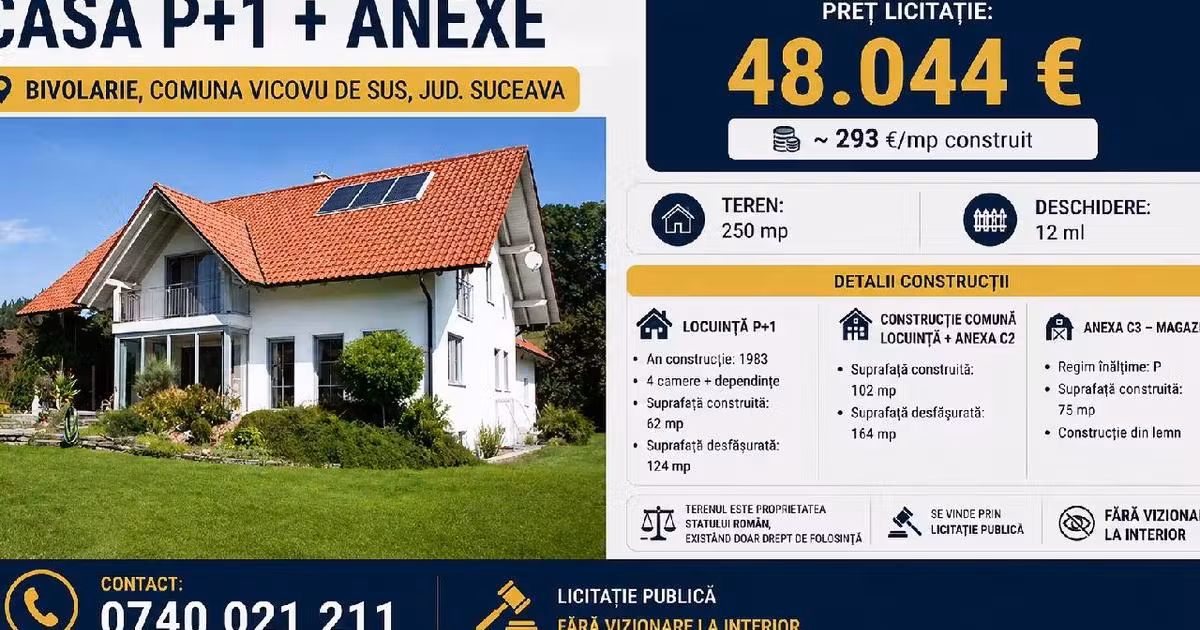 Casă individuală de vânzare cu 4 camere în Vicovu de Sus