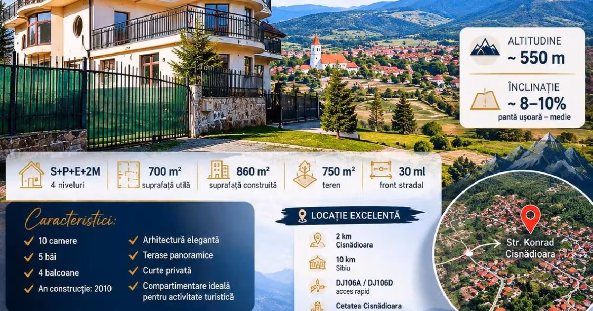 Casă individuală de vânzare cu 10 camere în Cisnădioara