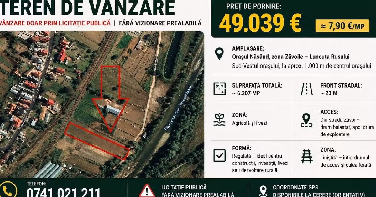 Teren intravilan de vânzare în Năsăud