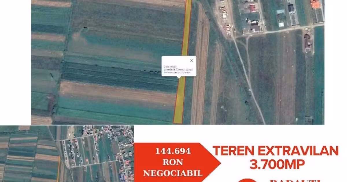 Teren agricol extravilan de vânzare de 3700 mp, în Rădăuți