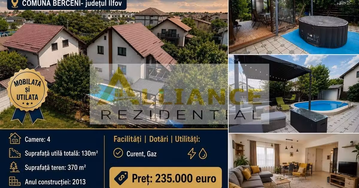 Casă individuală de vânzare cu 4 camere, mobilată în Berceni