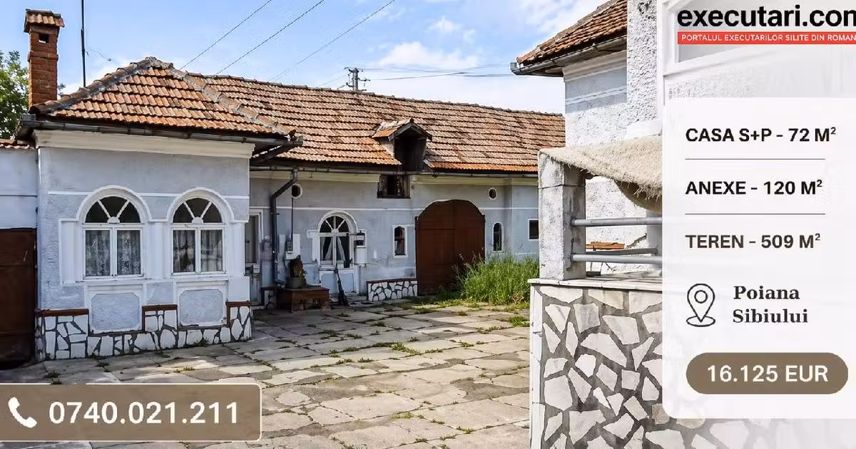 Casă individuală de vânzare cu 3 camere în Poiana Sibiului