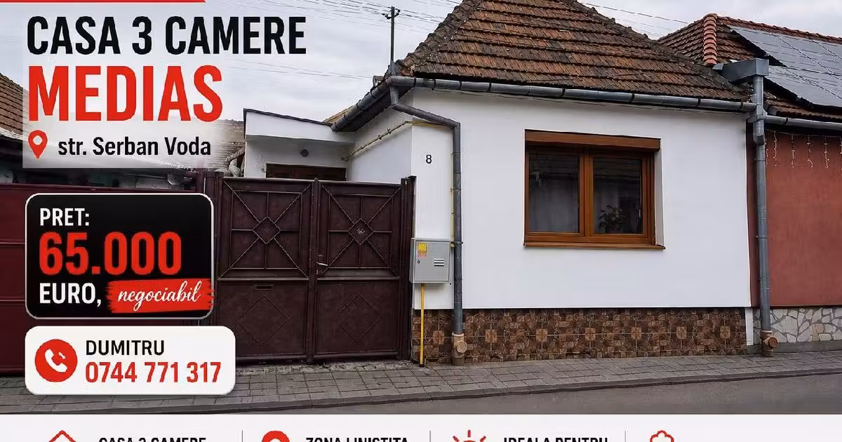 Casă individuală de vânzare cu 3 camere în Mediaș