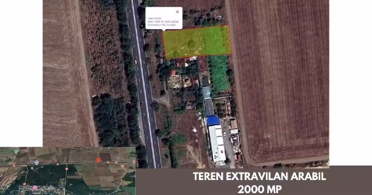 Teren agricol extravilan de vânzare de 2000 mp, în 23 August