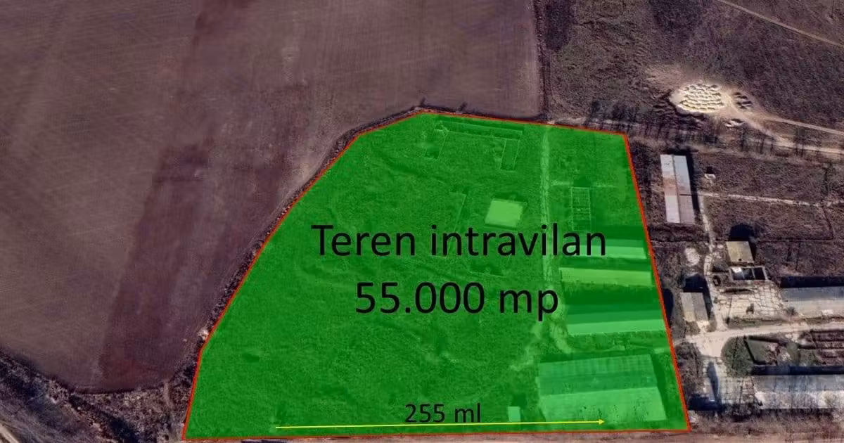 Teren Construcții intravilan de vânzare de 55000 mp, în Smârdan