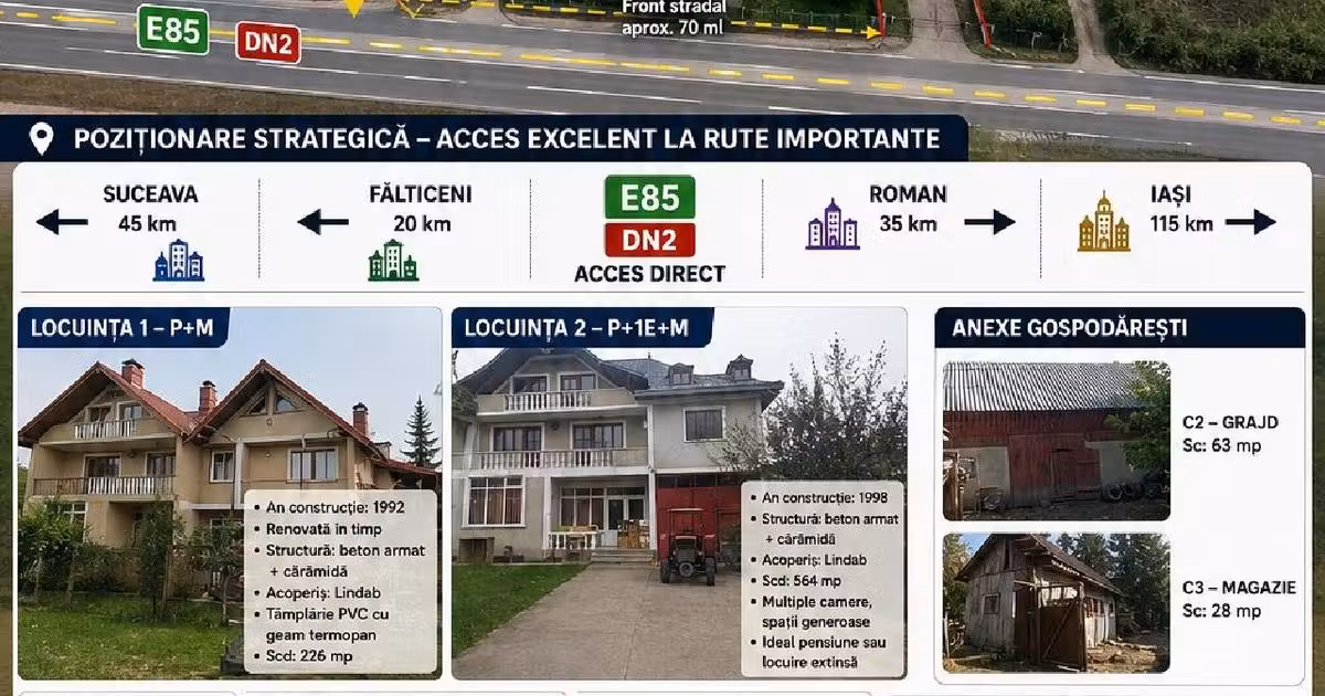 Casă individuală de vânzare cu 10 camere în Vadu Moldovei