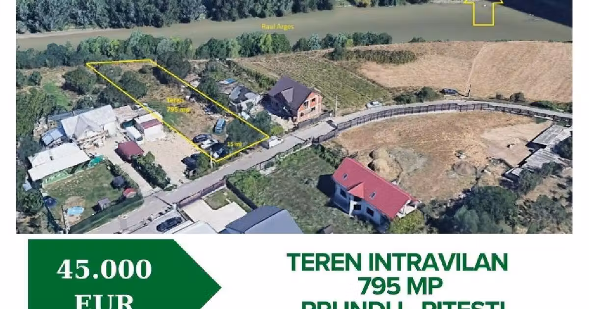 Teren Construcții intravilan de vânzare de 795 mp, în zona Est, Pitești