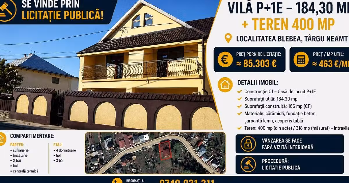 Casă individuală de vânzare cu 4 camere în Târgu Neamț