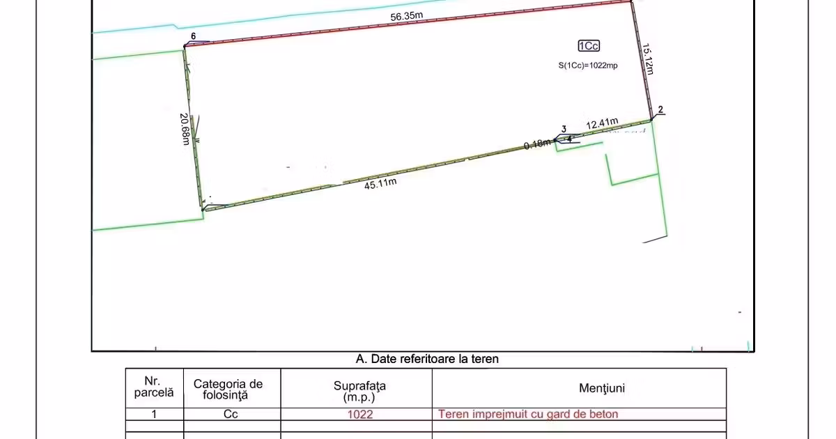 Teren Construcții intravilan de vânzare de 1022 mp, în zona Mihai Bravu, Sector 3