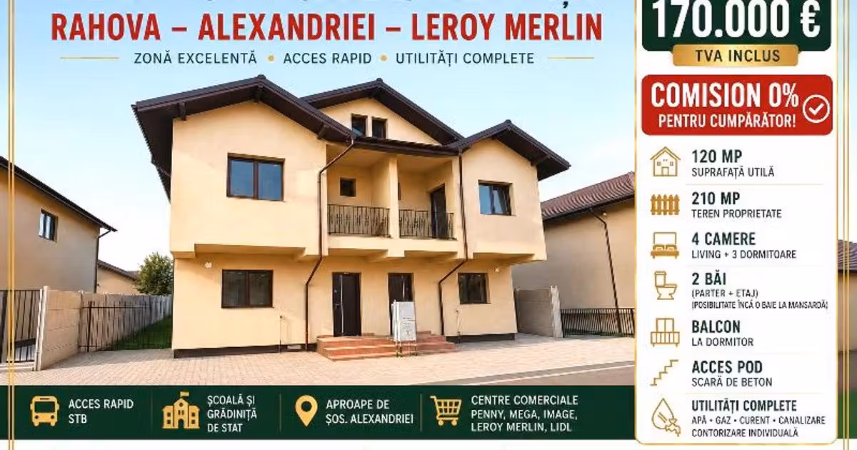 Duplex de vânzare cu 4 camere în zona Alexandriei, Sector 5