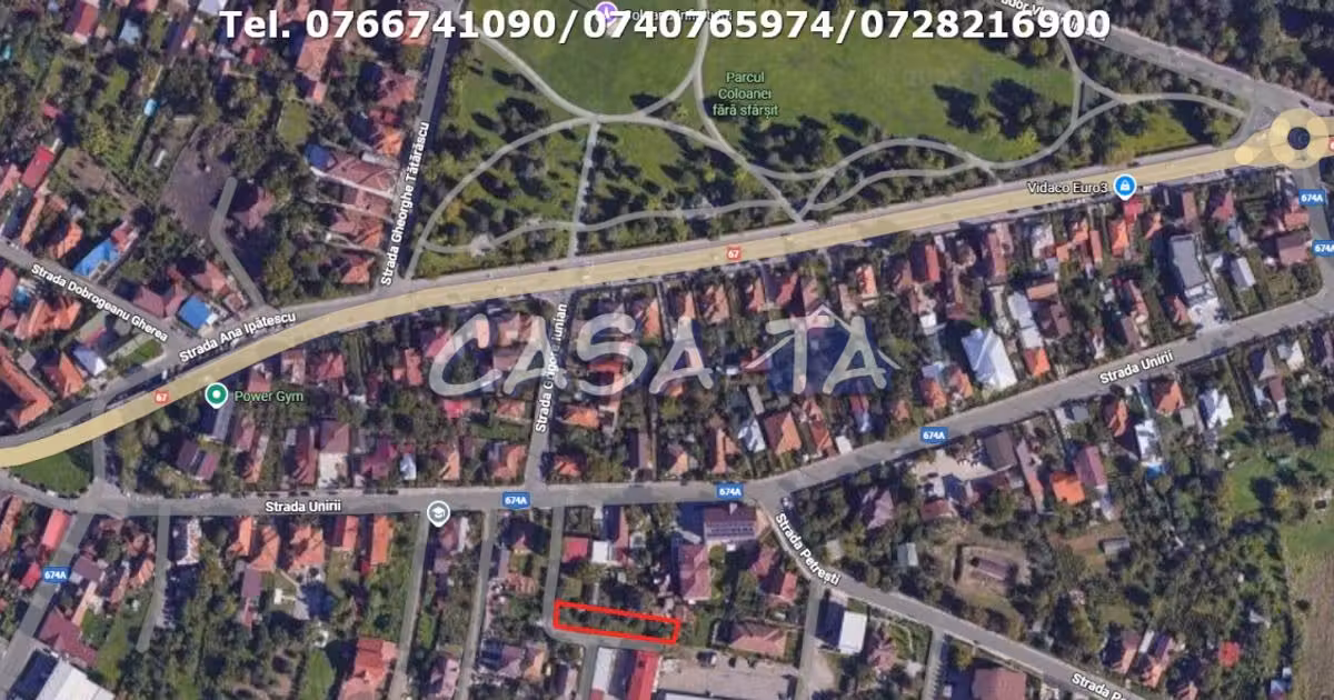 Teren Construcții intravilan de vânzare de 524 mp, în zona Unirii, Târgu Jiu