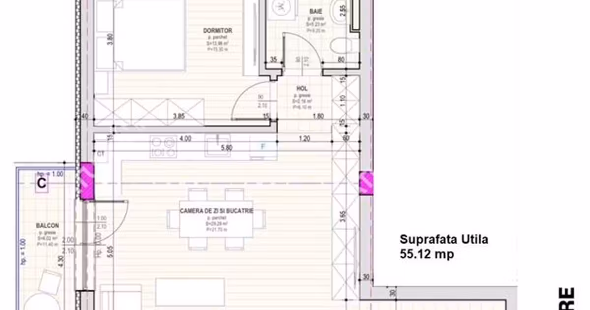 Apartament de vânzare cu 2 camere în Șelimbăr