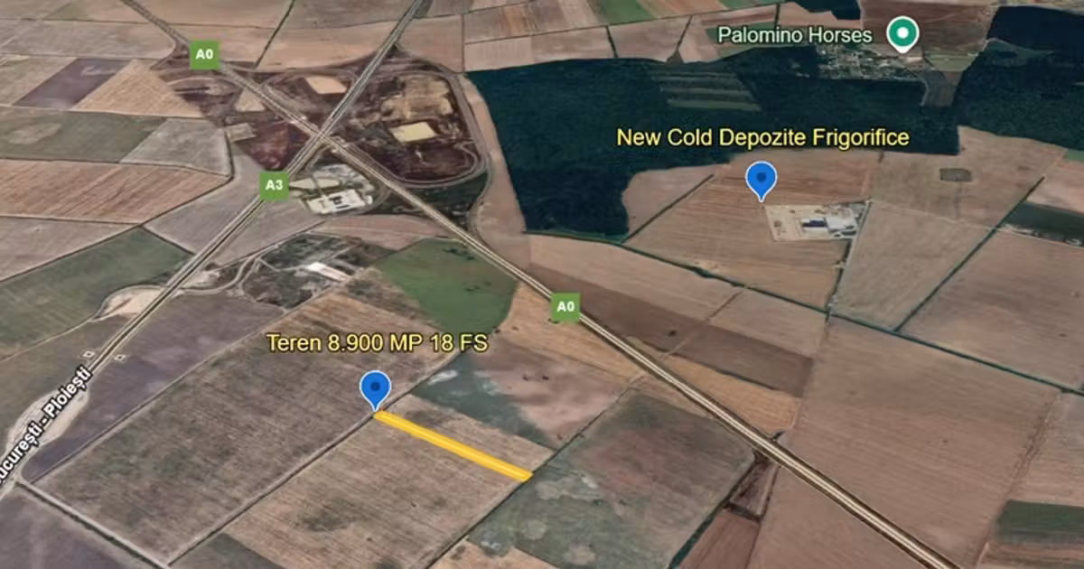 Teren agricol intravilan de vânzare de 8900 mp, în Ștefăneștii de Jos