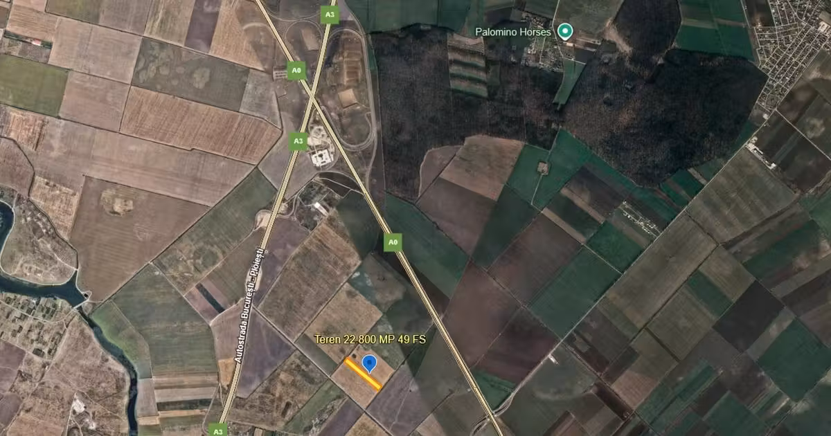 Teren agricol intravilan de vânzare de 22800 mp, în Ștefăneștii de Jos