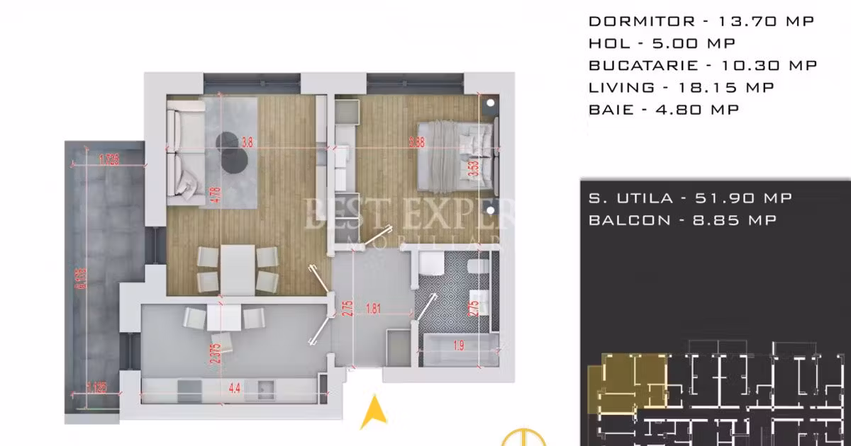 Apartament de vânzare cu 2 camere în zona Theodor Pallady, Sector 3
