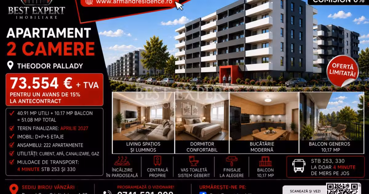 Apartament de vânzare cu 2 camere în zona Theodor Pallady, Sector 3