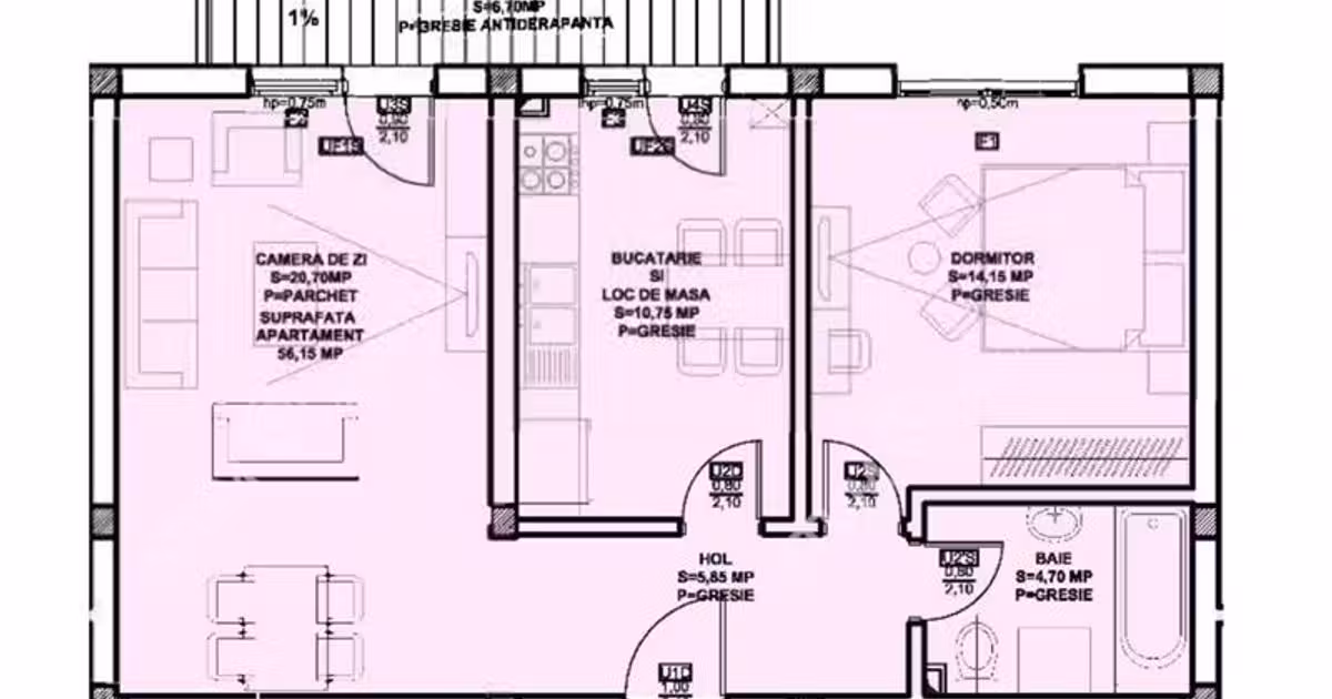 Apartament de vânzare cu 2 camere în zona Exterior Sud, Sibiu