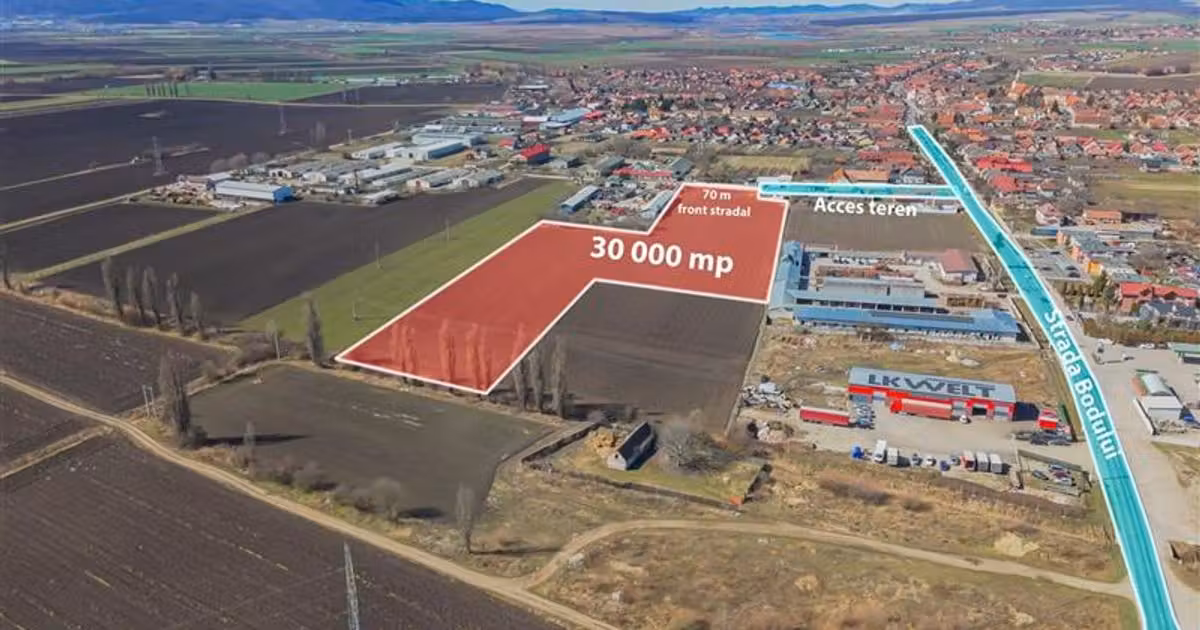 Teren agricol intravilan de vânzare de 21000 mp, în Hălchiu