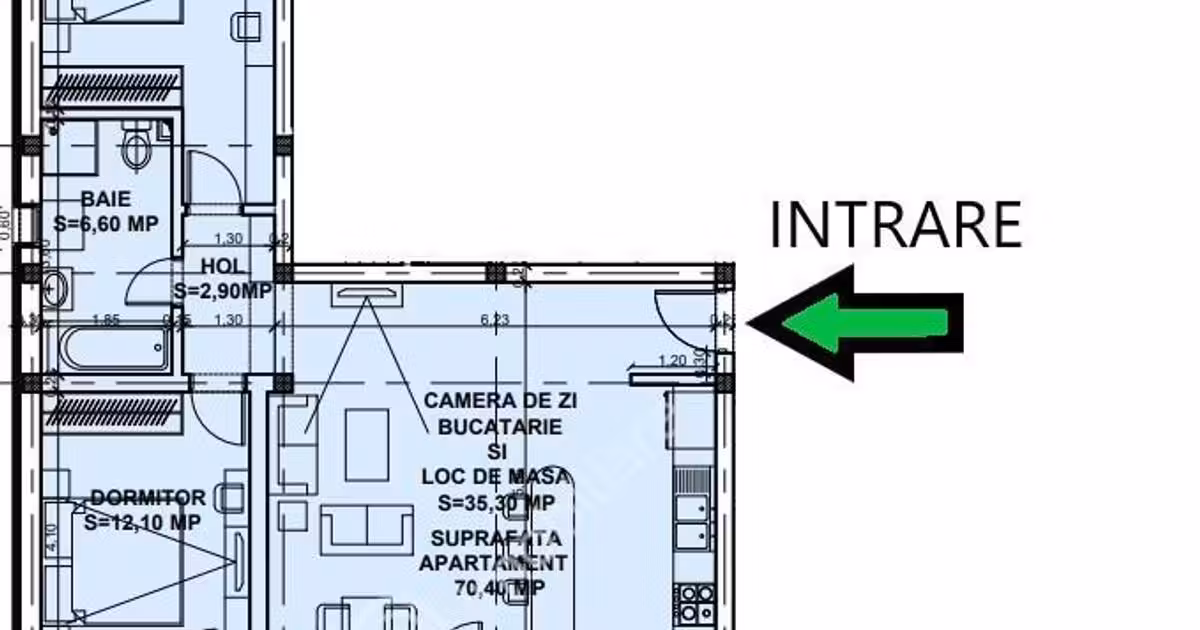Apartament de vânzare cu 3 camere în zona Exterior Sud, Sibiu