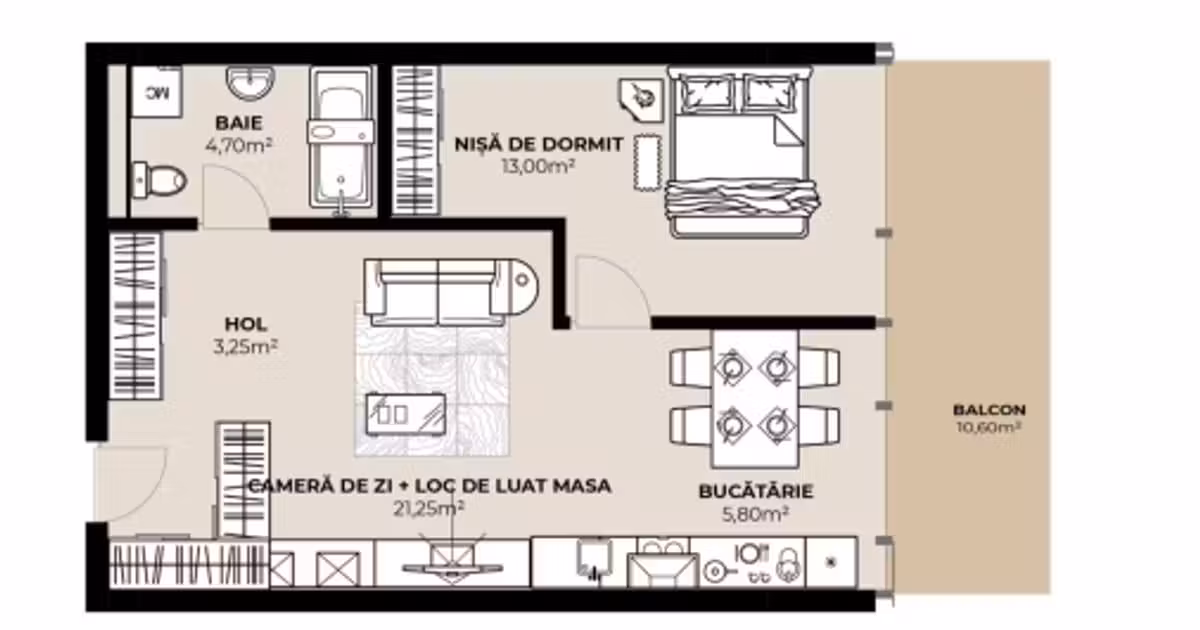 Apartament de vânzare cu 2 camere în zona Dâmbul Rotund, Cluj-Napoca