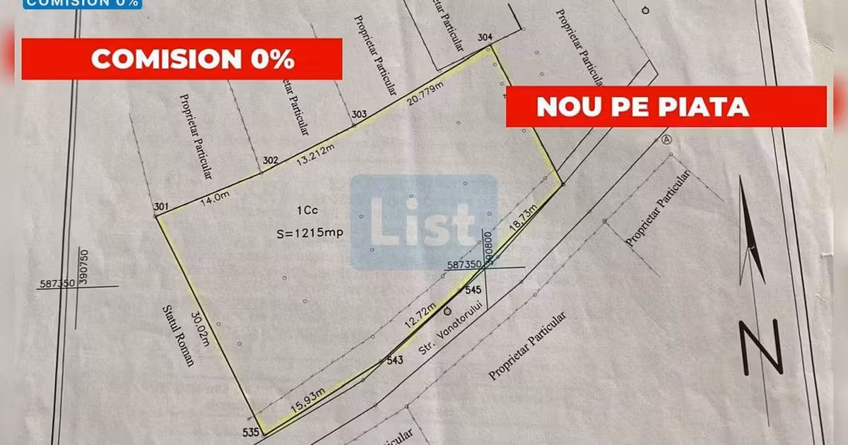 Teren Construcții intravilan de vânzare de 1215 mp, în zona Grigorescu, Cluj-Napoca