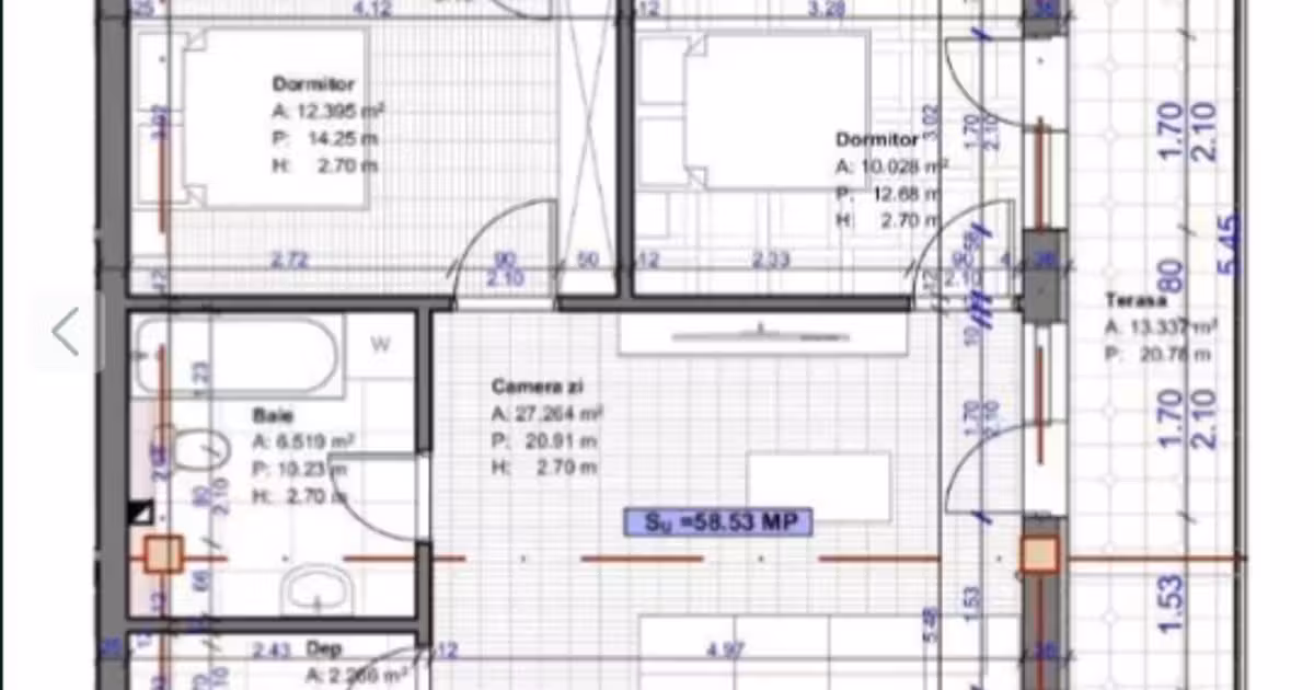 Apartament de vânzare cu 3 camere în Florești