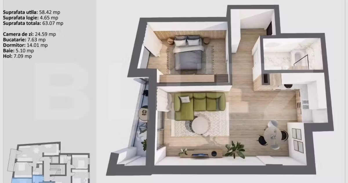 Apartament de vânzare cu 2 camere în zona Semicentral, Cluj-Napoca