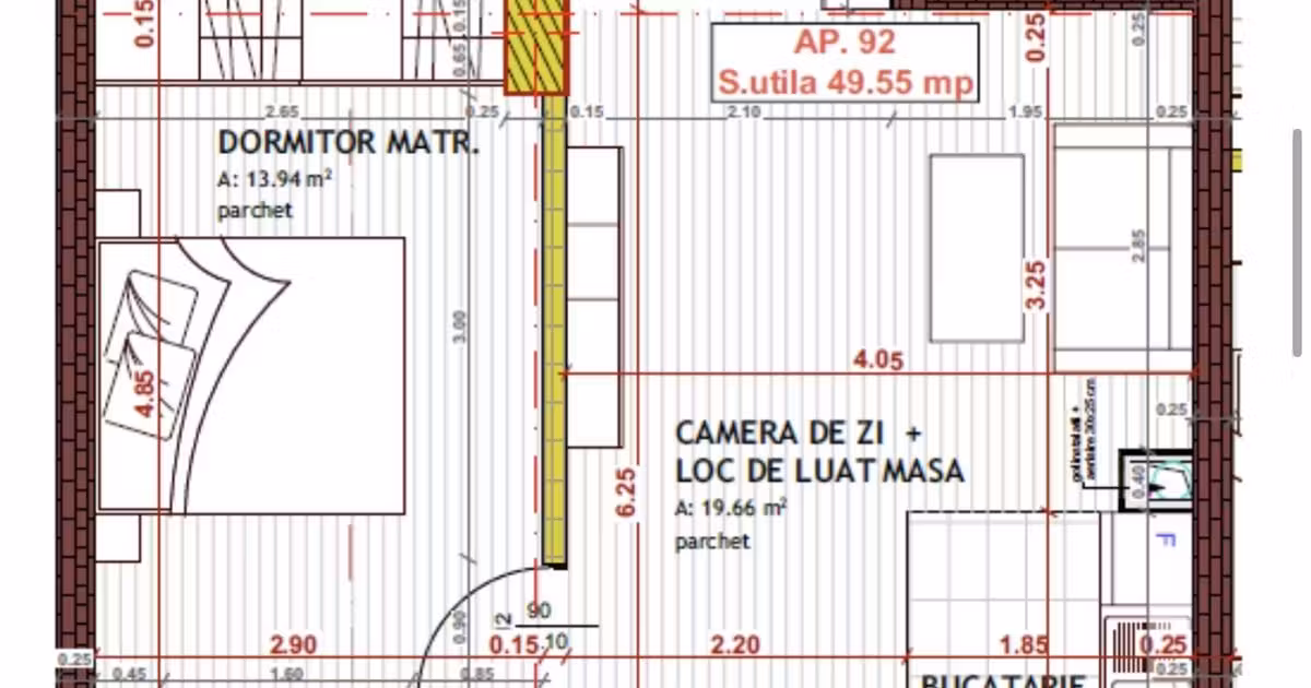 Apartament de vânzare cu 2 camere în Florești